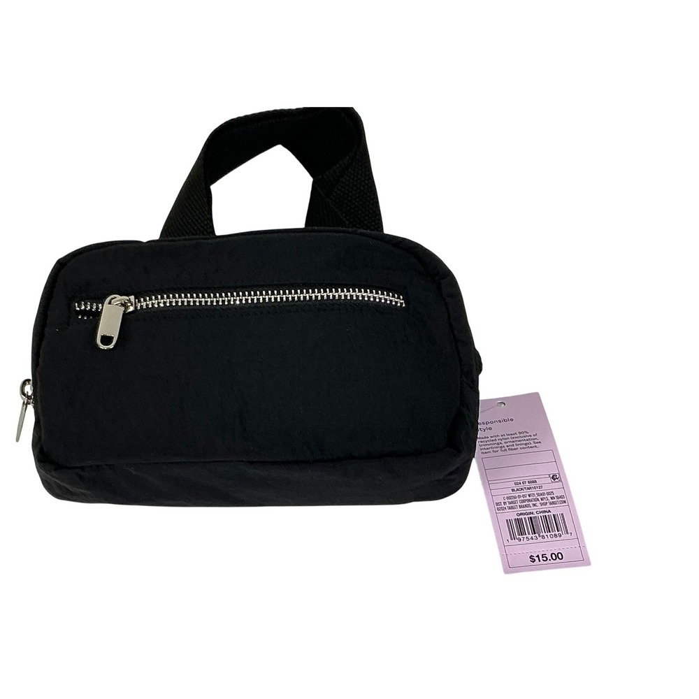 Wild Fable Black Nylon Belt Bag Fanny Pack Small Crossbody Pouch